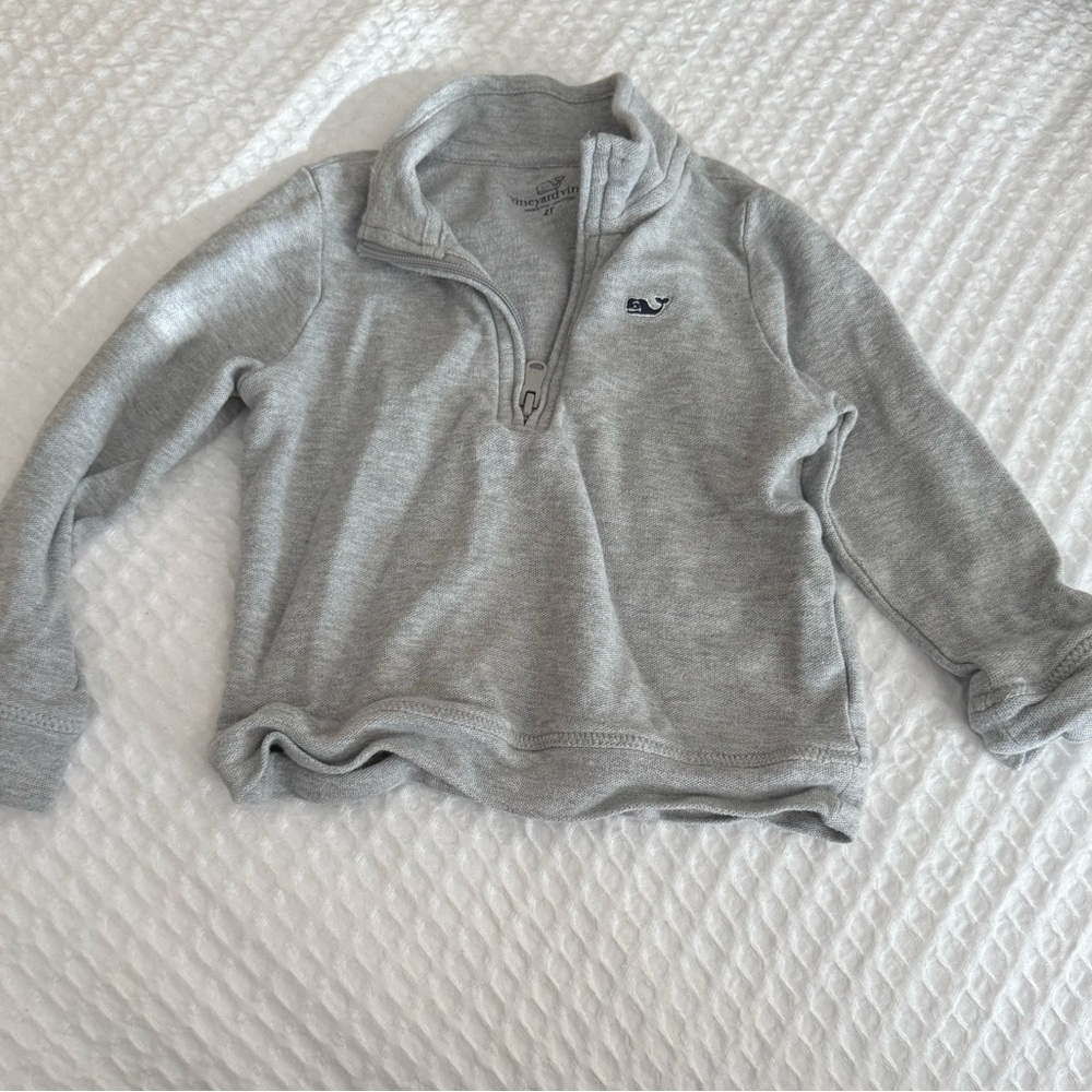 Vineyard Vines Light Gray Quarter-Zip Pullover